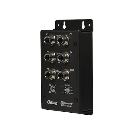 Oring Industrial Networking EN50155 IP40 5x 10/100TX with M12 connector unmanaged switch TES-150-M12